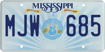 MS license plate MJW685