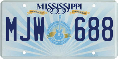 MS license plate MJW688