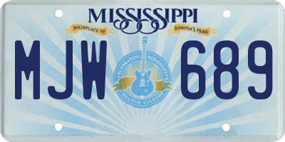 MS license plate MJW689