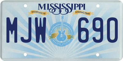 MS license plate MJW690
