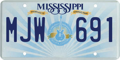 MS license plate MJW691