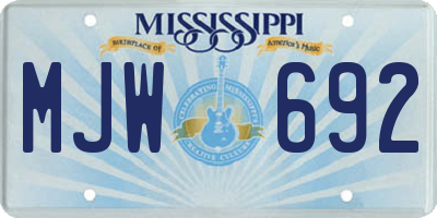 MS license plate MJW692