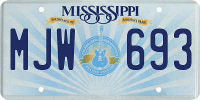 MS license plate MJW693