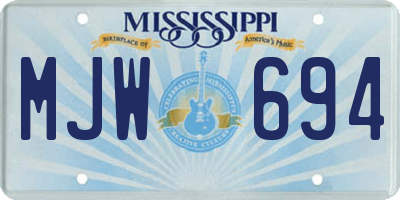 MS license plate MJW694