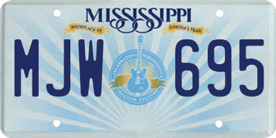 MS license plate MJW695