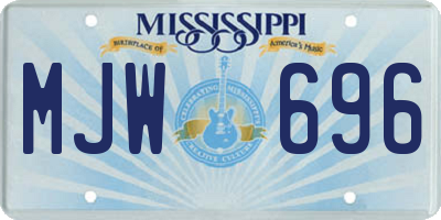 MS license plate MJW696