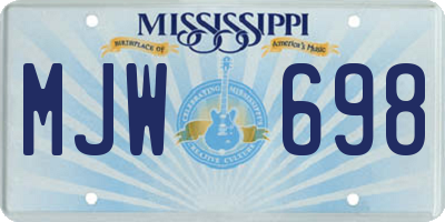 MS license plate MJW698