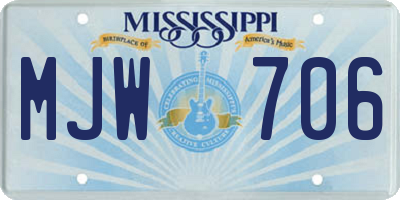 MS license plate MJW706
