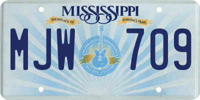 MS license plate MJW709