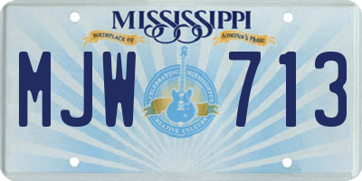 MS license plate MJW713