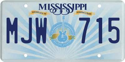 MS license plate MJW715