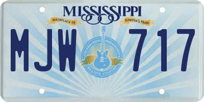 MS license plate MJW717