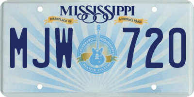 MS license plate MJW720