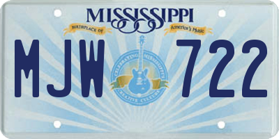 MS license plate MJW722