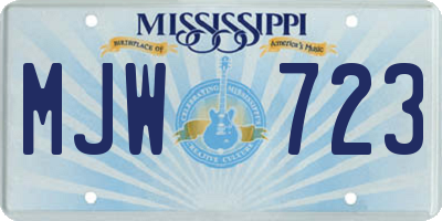 MS license plate MJW723