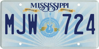 MS license plate MJW724
