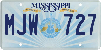 MS license plate MJW727