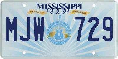MS license plate MJW729