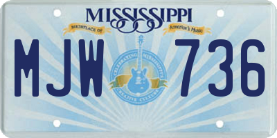 MS license plate MJW736