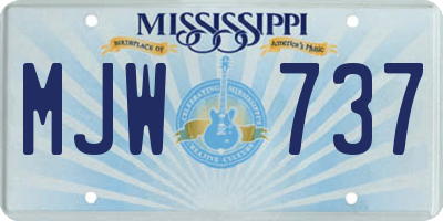 MS license plate MJW737