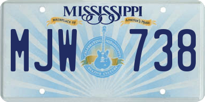 MS license plate MJW738