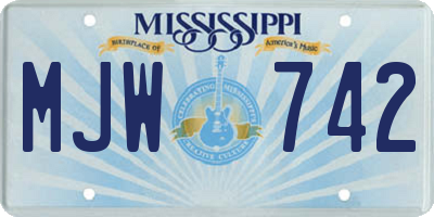 MS license plate MJW742
