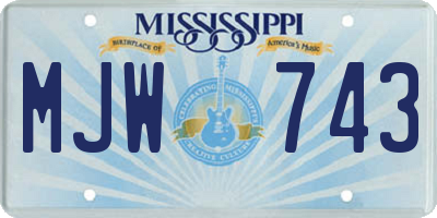 MS license plate MJW743