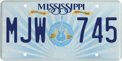 MS license plate MJW745