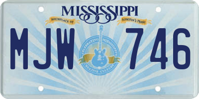 MS license plate MJW746