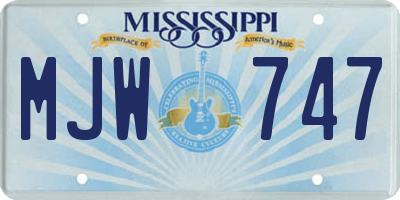 MS license plate MJW747