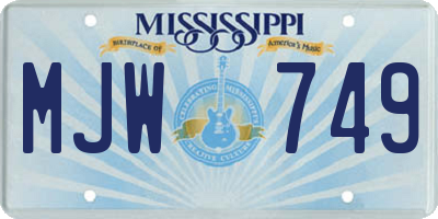 MS license plate MJW749