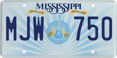 MS license plate MJW750