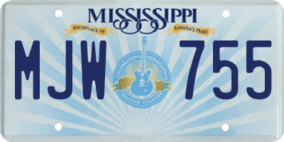 MS license plate MJW755