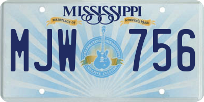MS license plate MJW756