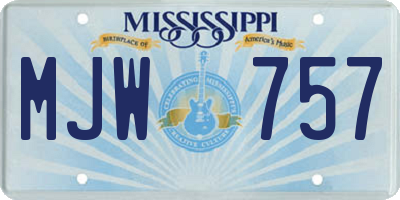 MS license plate MJW757