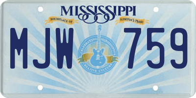 MS license plate MJW759