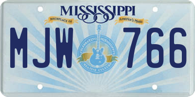 MS license plate MJW766