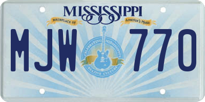 MS license plate MJW770