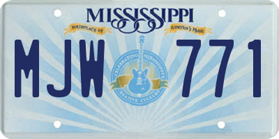 MS license plate MJW771