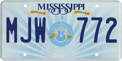 MS license plate MJW772