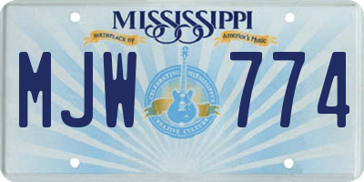 MS license plate MJW774