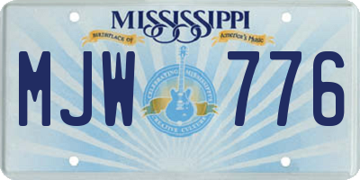 MS license plate MJW776