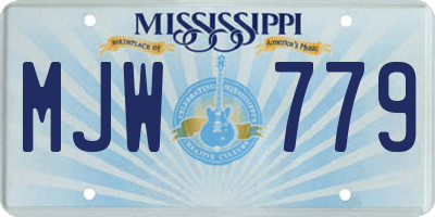 MS license plate MJW779