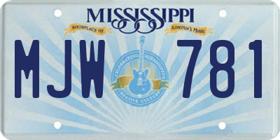 MS license plate MJW781