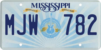 MS license plate MJW782