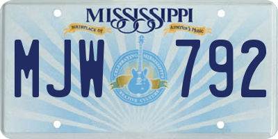 MS license plate MJW792