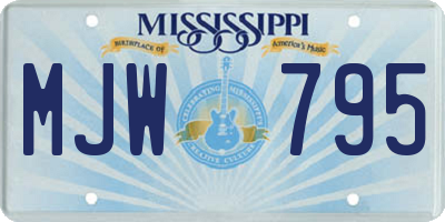 MS license plate MJW795