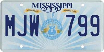 MS license plate MJW799