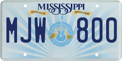 MS license plate MJW800