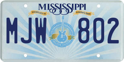MS license plate MJW802